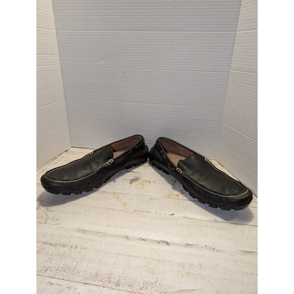 Polo Ralph Lauren Black Pebble Leather Arkley Slip-On Loafer Driving Moc 10.5D